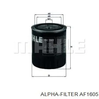 Повітряний фільтр AF1605 Alpha Filter