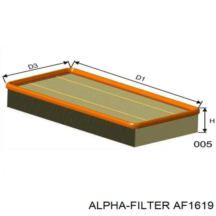 AF1619 Alpha Filter Повітряний фільтр двигуна