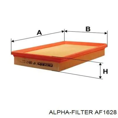 AF1628 Alpha Filter Повітряний фільтр двигуна