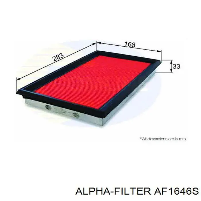 AF1646S Alpha Filter Повітряний фільтр двигуна