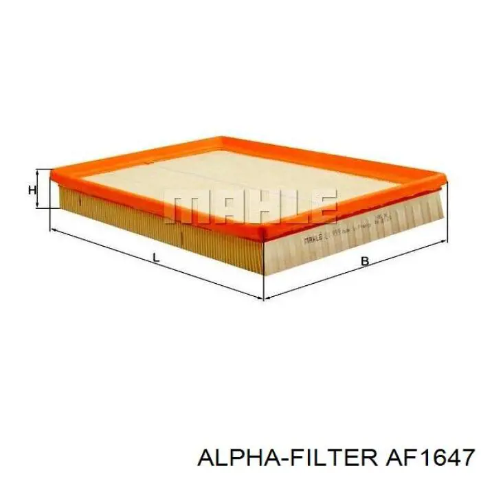 Фільтр повітряний AF1647 Alpha-filter