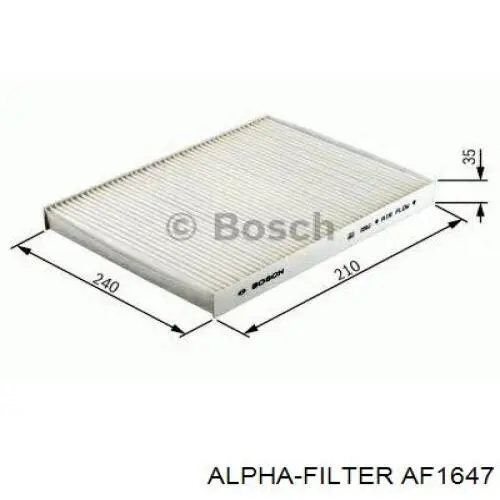 Елемент повітряного фільтра Alpha Filter AF1647 ціна, від 3.82 USD