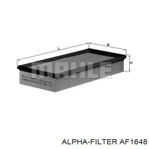 Фільтр повітряний AF1648 Alpha-filter