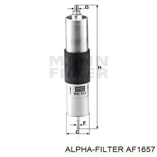 Повітряний фільтр AF1657 Alpha Filter
