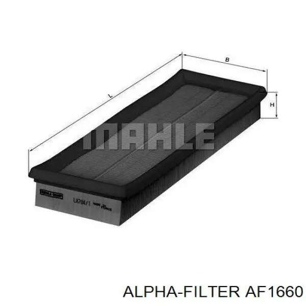 Фільтр повітряний AF1660 Alpha-filter