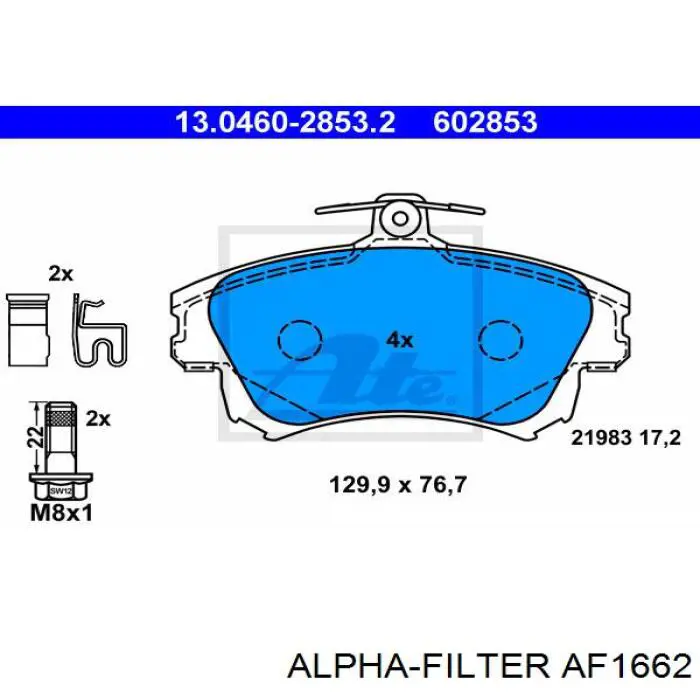 Елемент повітряного фільтра Alpha Filter AF1662 ціна, від 4.89 USD