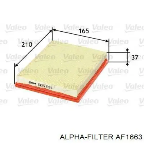 Елемент повітряного фільтра Alpha Filter AF1663 ціна, від 2.55 USD