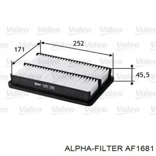 Повітряний фільтр AF1681 Alpha Filter