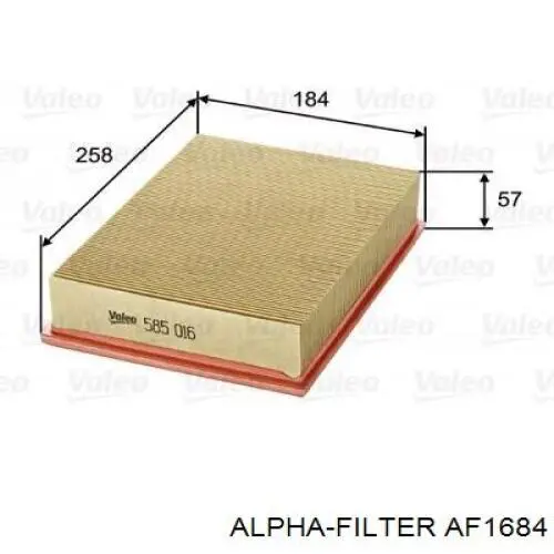 Купити AF1684 Alpha Filter Автомобільний фільтр повітря