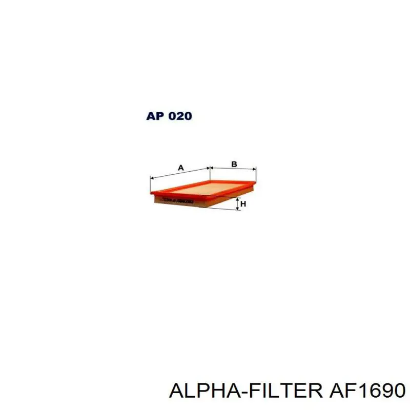 AF1690 Alpha Filter Повітряний фільтр двигуна