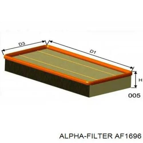 Повітряний фільтр AF1696 Alpha Filter