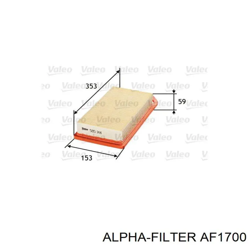 Елемент повітряного фільтра Alpha Filter AF1700 ціна, від 4.28 USD