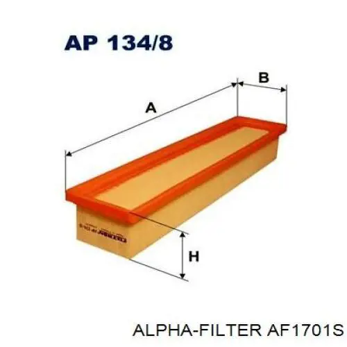 Елемент повітряного фільтра Alpha Filter AF1701S ціна, від 3.51 USD