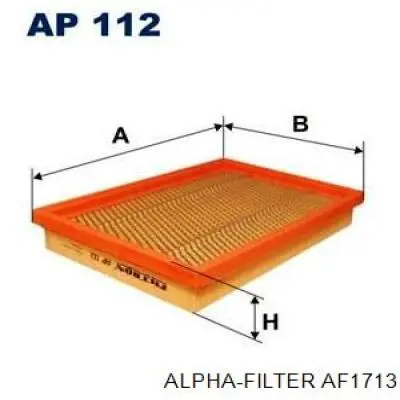Повітряний фільтр AF1713 Alpha Filter