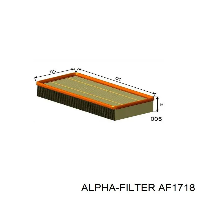 Купити AF1718 Alpha Filter Автомобільний фільтр повітря