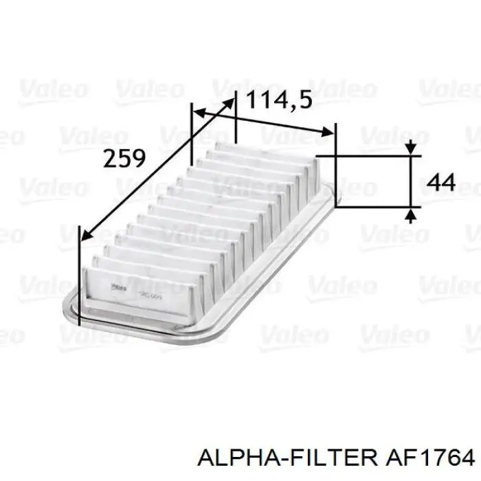 AF1764 Alpha Filter Повітряний фільтр двигуна