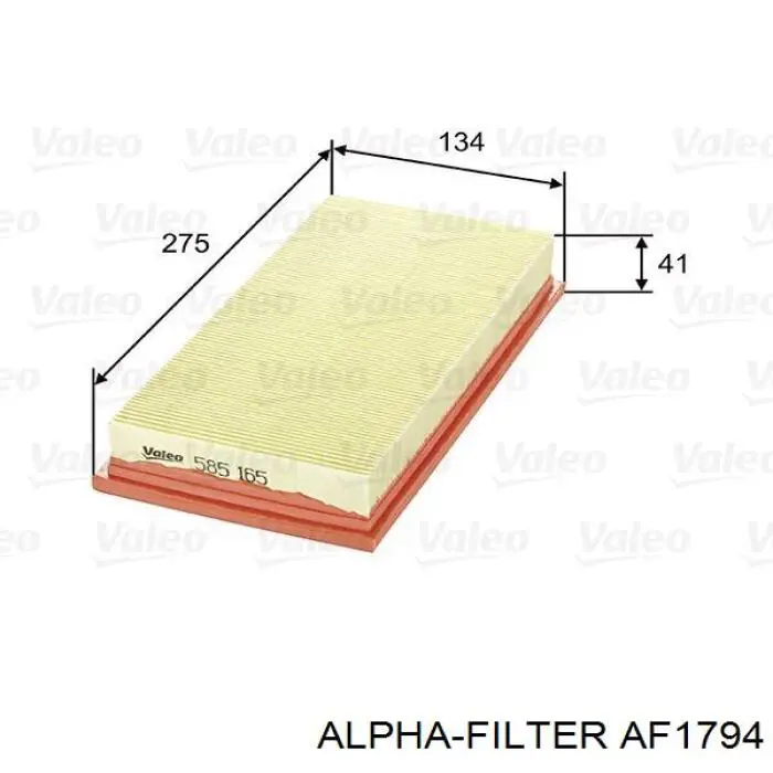 Фільтр повітряний AF1794 Alpha-filter