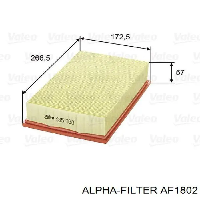 Купити AF1802 Alpha Filter Автомобільний фільтр повітря