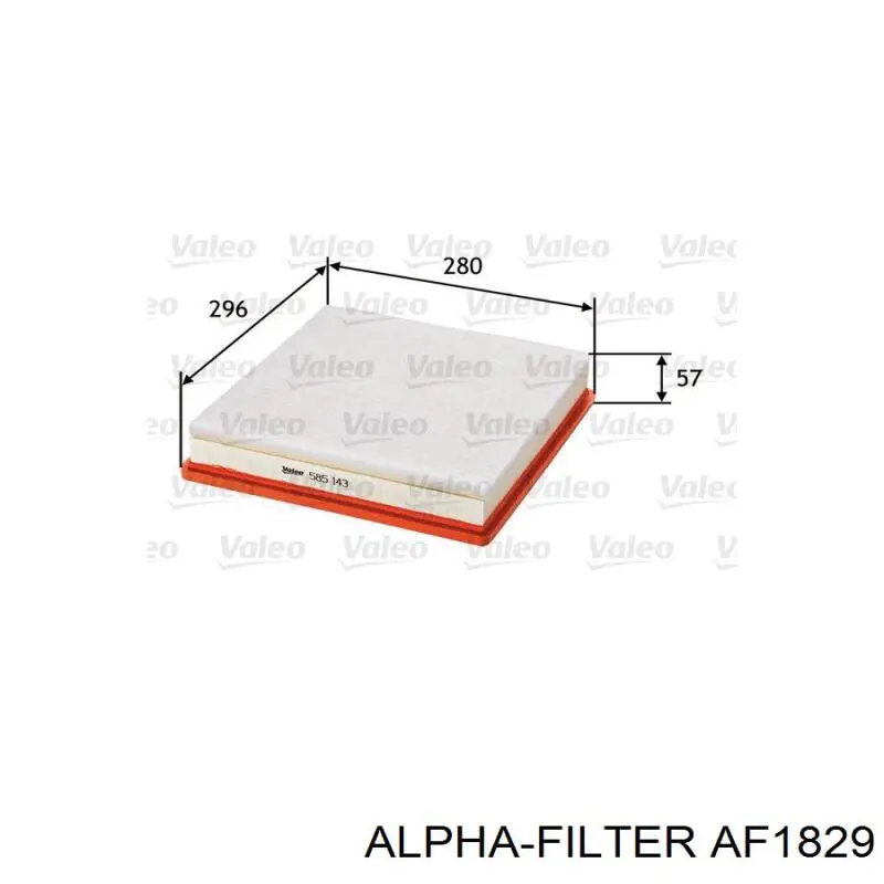 Повітряний фільтр AF1829 Alpha Filter