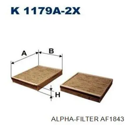 Елемент повітряного фільтра Alpha Filter AF1843 ціна, від 4.24 USD