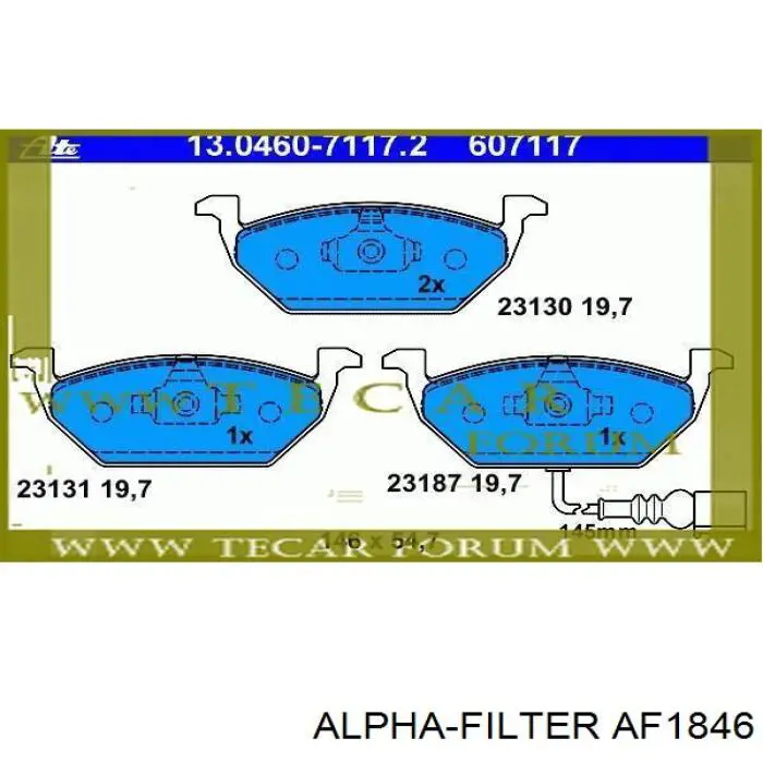 Фільтр повітряний Alpha Filter AF1846