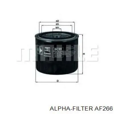 Масляний фільтр двигуна Alpha Filter AF266 ціна, від 4.67 USD