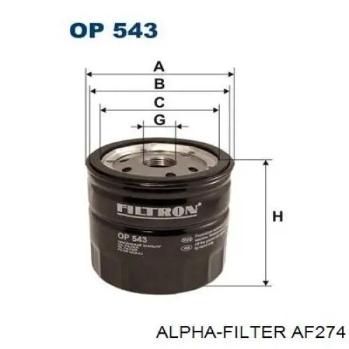 AF274 Alpha Filter Фільтр масла