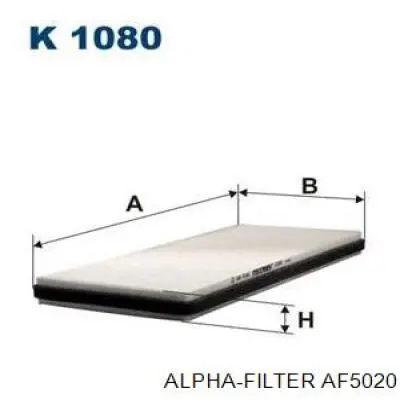 Фільтр салону AF5020 Alpha Filter