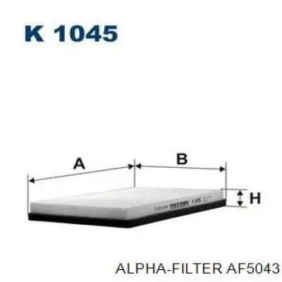 Повітряний фільтр салону Alpha Filter AF5043