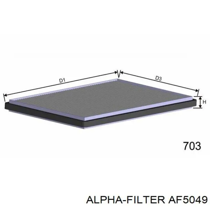 Купити AF5049 Alpha Filter Фільтр салону вугільний