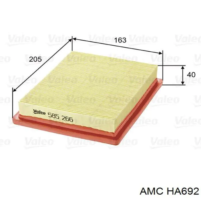 Фільтр повітряний HA692 AMC