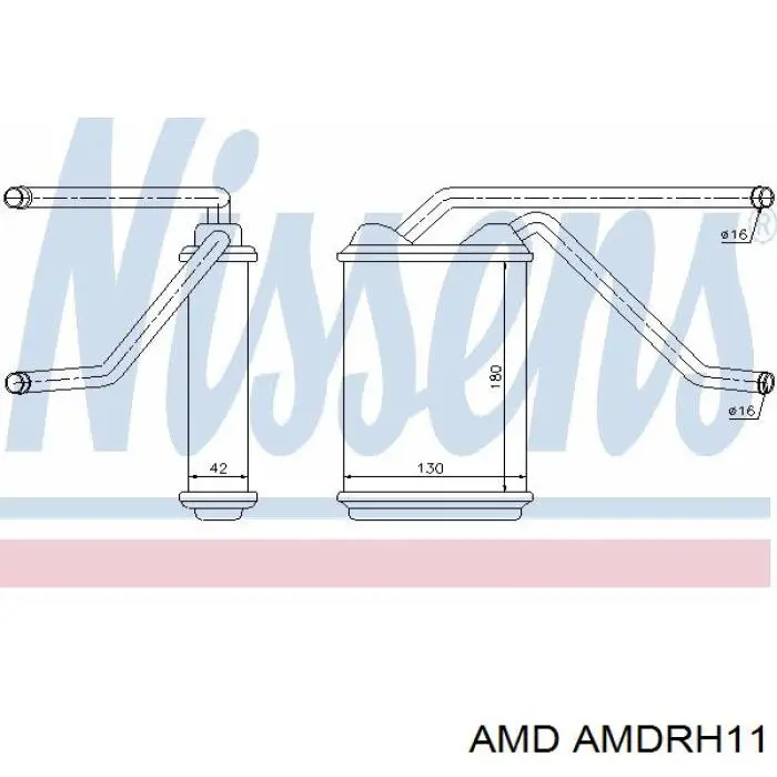 Радіатор пічки (обігрівача) AMDRH11 AMD