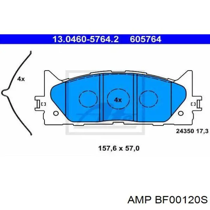 BF00120S AMP/Paradowscy Передні гальмівні колодки