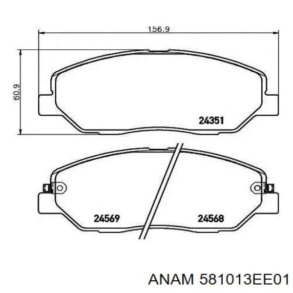 Купити 581013EE01 Anam Колодки гальмівні передні, дискові