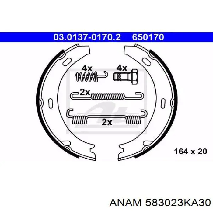 Задні гальмівні колодки Anam 583023KA30 ціна, від 16.50 USD