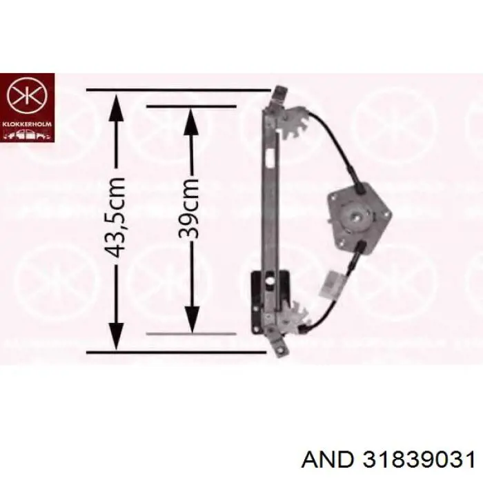 Механізм склопідіймача двері задньої, лівої 31839031 AND