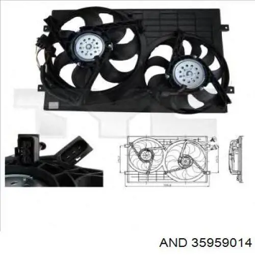 Вентилятор радіатора AND 35959014 ціна, від 44.34 USD