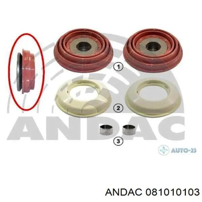 Ремкомплект супорту гальмівного переднього 081010103 Andac