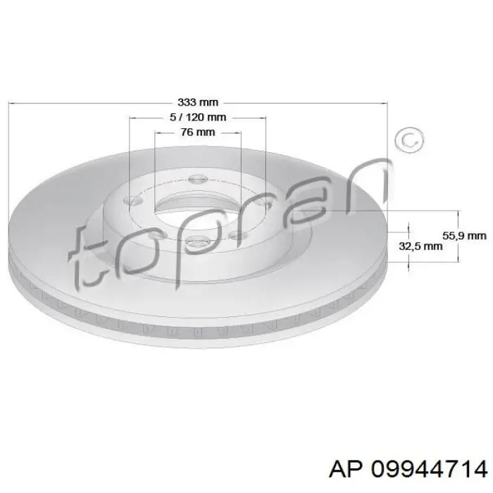 Диск гальмівний передній 09944714 AP