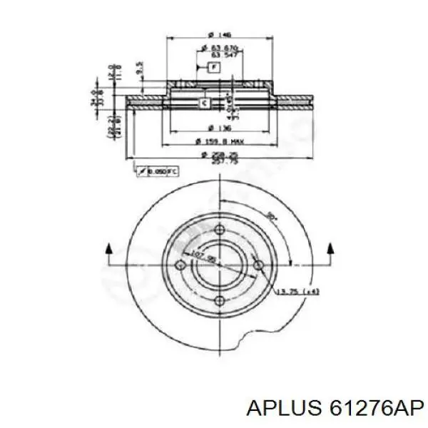 Купити 61276AP Aplus Ротор гальмівний