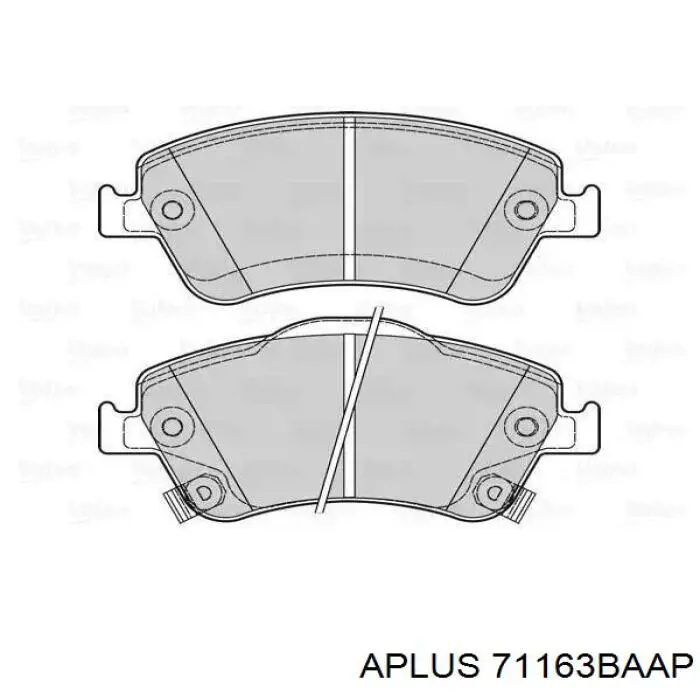 71163BAAP Aplus колодки гальмівні передні, дискові