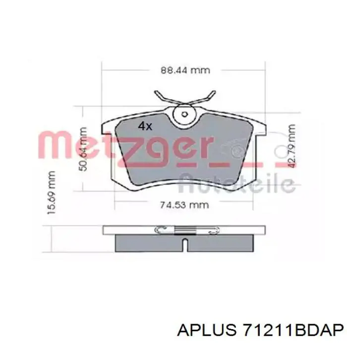 Купити 71211BDAP Aplus Задні колодки