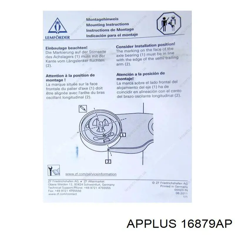 Сайлентблок задньої балки 16879AP Aplus