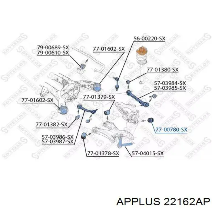 Сайлентблок цапфи задньої Aplus 22162AP ціна, від 19.11 USD