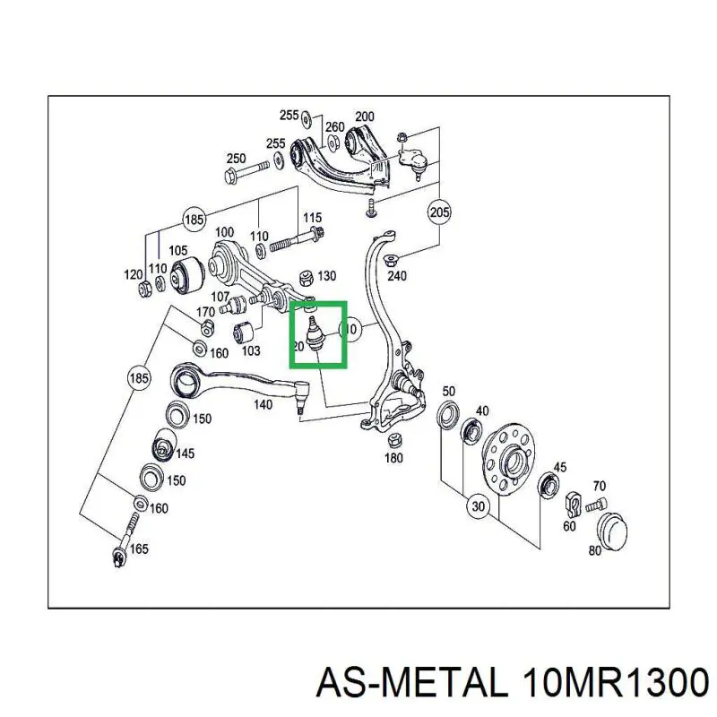 Кульова опора, нижня 10MR1300 As Metal