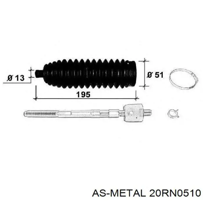 Тяга рульова поперечна As Metal 20RN0510 ціна, від 8.55 USD