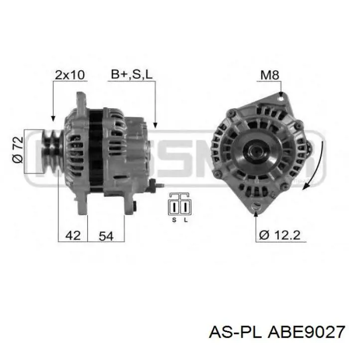 Підшипник генератора ABE9027 As-pl