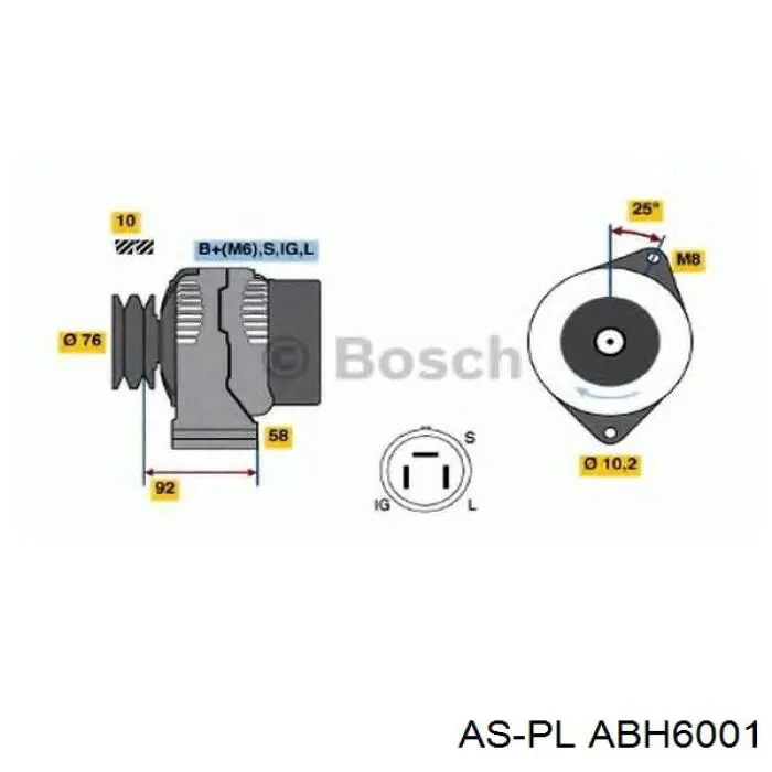 ABH6001 As-pl Щіткотримач генератора