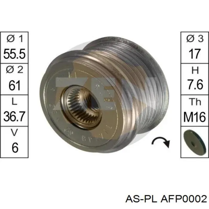 Купити AFP0002 As-pl Шків генератора