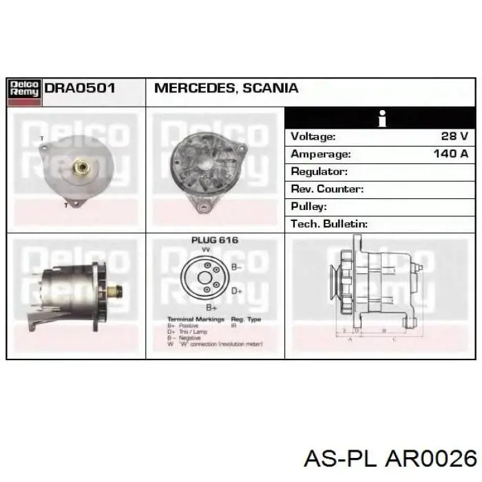 Якір (ротор) генератора Mercedes Benz Truck TRUCK ACTROS сідельний тягач (1996 - 2003) ціна, від 68.61 USD